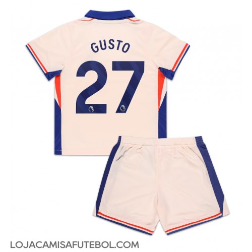 Camisa de Futebol Chelsea Malo Gusto #27 Equipamento Secundário Infantil 2024-25 Manga Curta (+ Calças curtas)